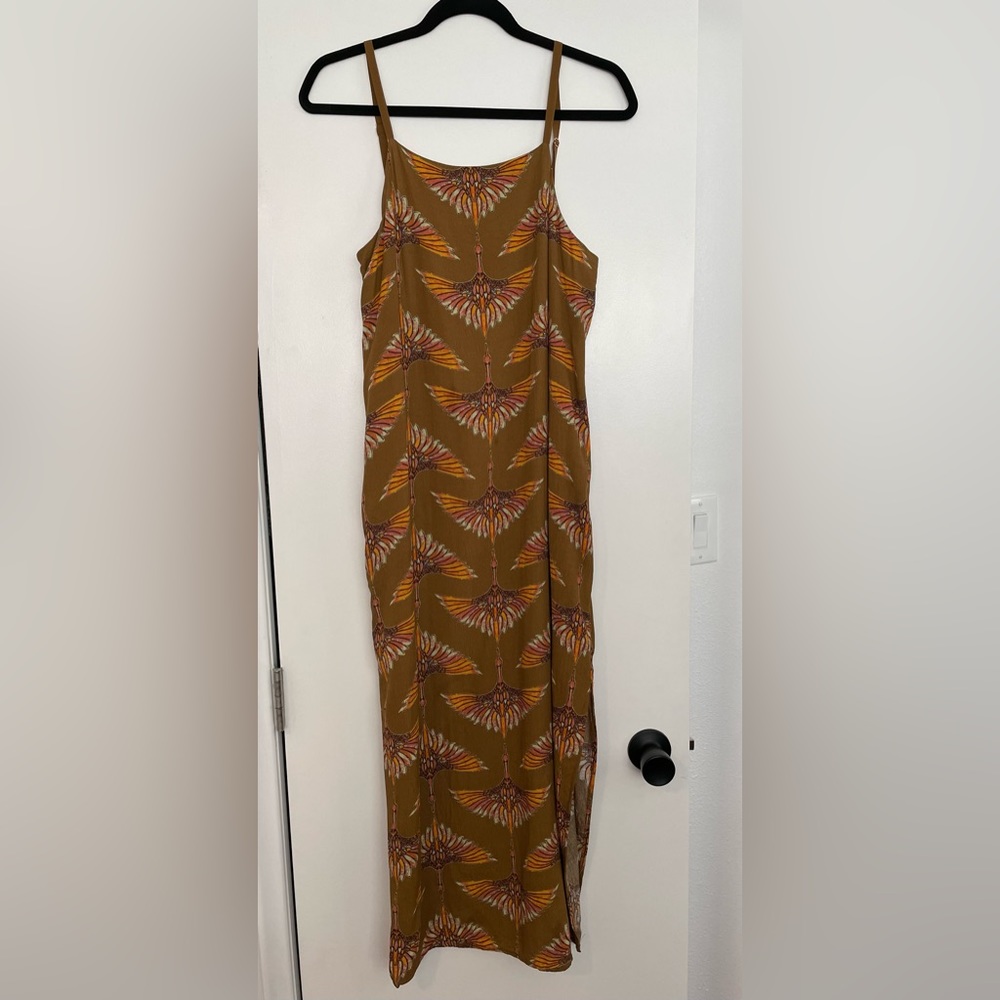 Ecoté printed bird midi dress, size M
